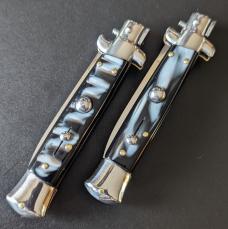 RARE DUO 20CM-8" NOS GIOVANNI BELTRAME GENUINE IMITATION BUFFALO HORN FLAT BLADE STILETTOS RARE DUO 20CM-8" NOS GIOVANNI BELTRAME GENUINE IMITATION BUFFALO HORN FLAT BLADE STILETTOS