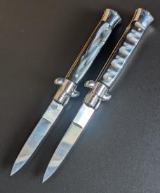 RARE DUO 20CM-8" NOS GIOVANNI BELTRAME GENUINE IMITATION BUFFALO HORN FLAT BLADE STILETTOS RARE DUO 20CM-8" NOS GIOVANNI BELTRAME GENUINE IMITATION BUFFALO HORN FLAT BLADE STILETTOS
