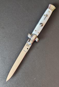 NOS GIOVANNI BELTRAME GENUINE IMITATION PEARL 23CM-9" FLAT BLADE STILETTO NOS GIOVANNI BELTRAME GENUINE IMITATION PEARL 23CM-9" FLAT BLADE STILETTO