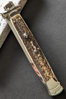  NIB 11"- 28cm Stag Horn A.G.A. Campolin Maltese lockback auto