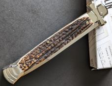  NIB 11"- 28cm Stag Horn A.G.A. Campolin Maltese lockback auto