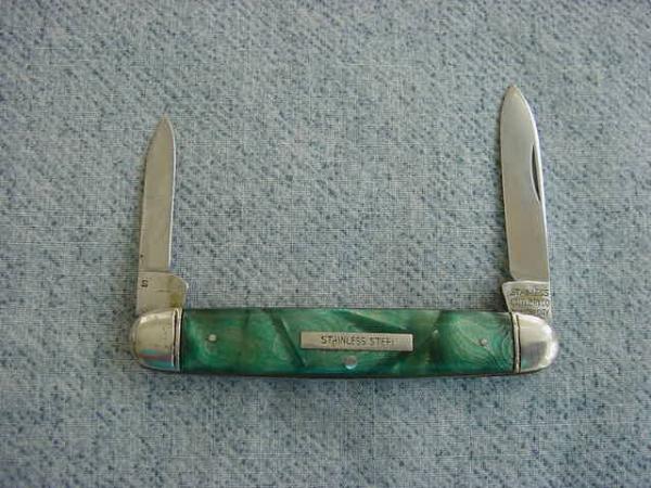 Vintage STAINLESS CUTLERY CO., NEW YORK CITY, Grooved Bolsters, Classic Pen Knife