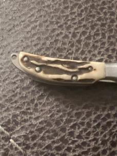 ALMAR Fat & Gnarly Stag 2" Long Lockback With Leather Sheath FM CO JAPAN ALMAR Fat & Gnarly Stag 2" Long Lockback With Leather Sheath FM CO JAPAN
