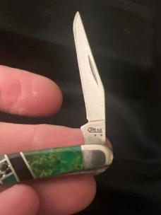 2008 CASE XX USA EXOTIC AZTEC JADE MINI MUSKRAT With Mini Stainless Steel Blades New In Black Clamsh 2008 CASE XX USA EXOTIC AZTEC JADE MINI MUSKRAT With Mini Stainless Steel Blades New In Black Clamsh