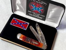 Case XX 2000 Hank Jr.#002 Gorgeous Chestnut Bone Trapper1/50 Deep Gold/Black Etch In Hank Box MINT Case XX 2000 Hank Jr.#002 Gorgeous Chestnut Bone Trapper1/50 Deep Gold/Black Etch In Hank Box MINT
