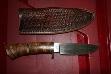 Peter Crowl Damascus Fixed Blade Knife Journeyman Smith Peter Crowl Damascus Fixed Blade Knife Journeyman Smith