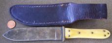 vintage Custom Hunting Knife w/ ELK Hoof Print Maker's Mark & leather Sheath vintage Custom Hunting Knife w/ ELK Hoof Print Maker's Mark & leather Sheath