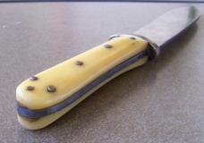vintage Custom Hunting Knife w/ ELK Hoof Print Maker's Mark & leather Sheath