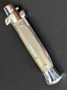 RARE NOS GIOVANNI BELTRAME 20CM-8 INCH FLAT BLADE STILETTO IN BRAZILIAN HONEY HORN RARE NOS GIOVANNI BELTRAME 20CM-8 INCH FLAT BLADE STILETTO IN BRAZILIAN HONEY HORN