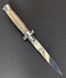 RARE NOS GIOVANNI BELTRAME 20CM-8 INCH FLAT BLADE STILETTO IN BRAZILIAN HONEY HORN RARE NOS GIOVANNI BELTRAME 20CM-8 INCH FLAT BLADE STILETTO IN BRAZILIAN HONEY HORN