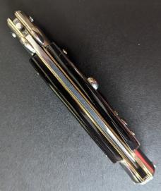 RARE NOS GIOVANNI BELTRAME 20CM-8 INCH FLAT BLADE STILETTO IN SUPER SELECT BUFFALO HORN 