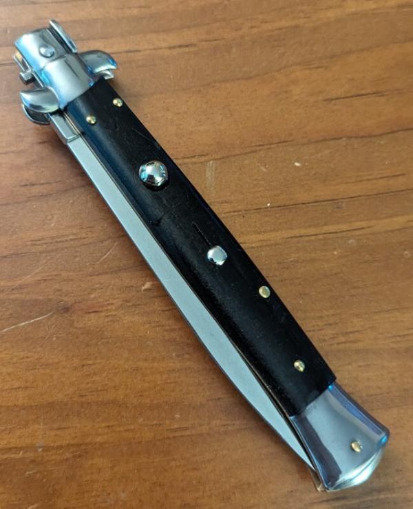 NEW FRANK BELTRAME 28CM 11" DAGGER BLADE AUTO IN EBONY WOOD NEW FRANK BELTRAME 28CM 11" DAGGER BLADE AUTO IN EBONY WOOD