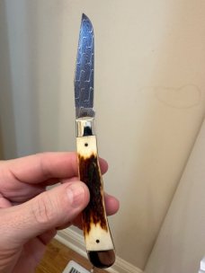 Case XX Rare Single Damascus Blade Red Stag Trapper. Only 250 made. Mint condition! Case XX Rare Single Damascus Blade Red Stag Trapper. Only 250 made. Mint condition!