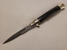 9"(23cm) Latama "Chad Nichols RAINDROP" DAMASCUS BLACK HORN ITALIAN STILETTO 9"(23cm) Latama "Chad Nichols RAINDROP" DAMASCUS BLACK HORN ITALIAN STILETTO
