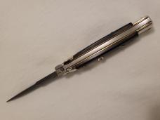 9"(23cm) Latama "Chad Nichols RAINDROP" DAMASCUS BLACK HORN ITALIAN STILETTO 9"(23cm) Latama "Chad Nichols RAINDROP" DAMASCUS BLACK HORN ITALIAN STILETTO
