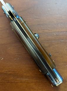 RARE NOS GIOVANNI BELTRAME 20CM-8 INCH FLAT BLADE STILETTO IN BRAZILIAN HONEY HORN RARE NOS GIOVANNI BELTRAME 20CM-8 INCH FLAT BLADE STILETTO IN BRAZILIAN HONEY HORN