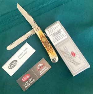 Case XX 6254 SS Bass Pro Burnt Amber Bone Peach Seed Jig Trapper 2019