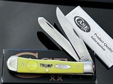 New Case XX USA TRUMP With 2025 Gold Dipped Inlaid Medallion Yellow Trapper Stainless 4-1/8” New Case XX USA TRUMP With 2025 Gold Dipped Inlaid Medallion Yellow Trapper Stainless 4-1/8”