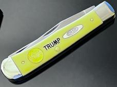 New Case XX USA TRUMP With 2025 Gold Dipped Inlaid Medallion Yellow Trapper Stainless 4-1/8” New Case XX USA TRUMP With 2025 Gold Dipped Inlaid Medallion Yellow Trapper Stainless 4-1/8”