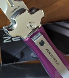 AGA Campolin "Zero" Dagger Leverlock Automatic Knife Viola Alum., 3.75 polished Dagger Blade 