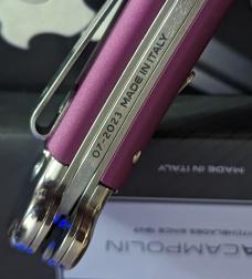 AGA Campolin "Zero" Dagger Leverlock Automatic Knife Viola Alum., 3.75 polished Dagger Blade 