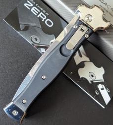 AGA Campolin Zero Dagger Leverlock Automatic Knife Black Coated Alum., 3.75 polished Dagger Blade AGA Campolin Zero Dagger Leverlock Automatic Knife Black Coated Alum., 3.75 polished Dagger Blade