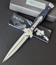 AGA Campolin Zero Dagger Leverlock Automatic Knife Black Coated Alum., 3.75 polished Dagger Blade AGA Campolin Zero Dagger Leverlock Automatic Knife Black Coated Alum., 3.75 polished Dagger Blade
