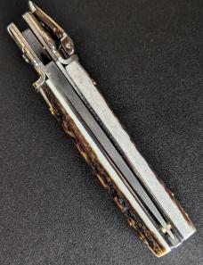 AGA CAMPOLIN DAMASCUS MINI DOMINUS IN STAG HORN NIB AGA CAMPOLIN DAMASCUS MINI DOMINUS IN STAG HORN NIB