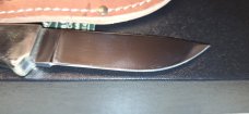 (SOLD)Queen Cutlery Co. # 4180 Drop Point Hunter-D2 Blade-Stag Handles-Leather Sheath with box (SOLD)Queen Cutlery Co. # 4180 Drop Point Hunter-D2 Blade-Stag Handles-Leather Sheath with box