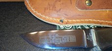 (SOLD)Queen Cutlery Co. # 4180 Drop Point Hunter-D2 Blade-Stag Handles-Leather Sheath with box (SOLD)Queen Cutlery Co. # 4180 Drop Point Hunter-D2 Blade-Stag Handles-Leather Sheath with box