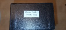 (SOLD)Queen Cutlery Co. # 4180 Drop Point Hunter-D2 Blade-Stag Handles-Leather Sheath with box