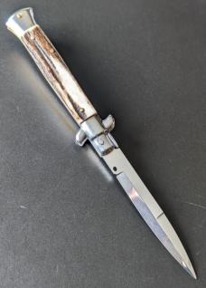 FRANK BELTRAME 23CM 9" BOYONET STILETTO AUTO IN NICE STAG HORN...NEW FRANK BELTRAME 23CM 9" BOYONET STILETTO AUTO IN NICE STAG HORN...NEW
