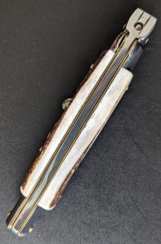 FRANK BELTRAME 23CM 9" BOYONET STILETTO AUTO IN NICE STAG HORN...NEW FRANK BELTRAME 23CM 9" BOYONET STILETTO AUTO IN NICE STAG HORN...NEW