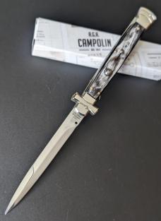  NIB 11"- 28 cm A.G.A. Campolin Brazilian Horn Maltese lockback a super beautiful quality stiletto