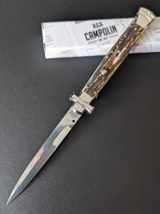 NIB 11"- 28cm Stag Horn A.G.A. Campolin Maltese lockback auto NIB 11"- 28cm Stag Horn A.G.A. Campolin Maltese lockback auto