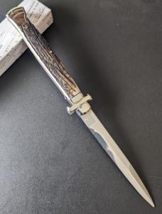 NIB 11"- 28cm Stag Horn A.G.A. Campolin Maltese lockback auto NIB 11"- 28cm Stag Horn A.G.A. Campolin Maltese lockback auto