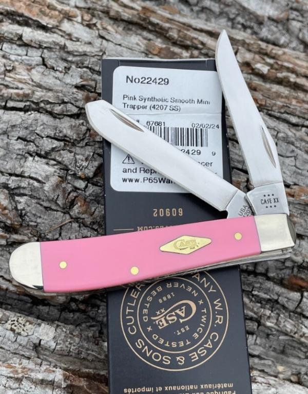 CASE XX ** SFO 2024 PINK SYNTHETIC DOLLHOUSE GOLDEN BRASS SHIELD MINI TRAPPER CASE XX ** SFO 2024 PINK SYNTHETIC DOLLHOUSE GOLDEN BRASS SHIELD MINI TRAPPER