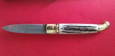 AB Armando Beltrame 1990's Birds beak lever lock w/ damascus & stag, Rare knife! AB Armando Beltrame 1990's Birds beak lever lock w/ damascus & stag, Rare knife!