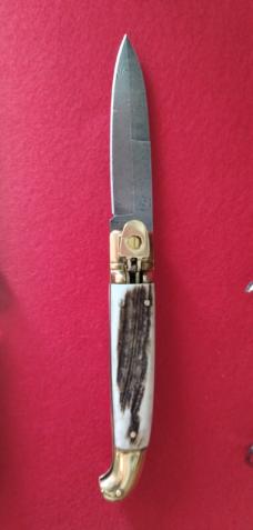 AB Armando Beltrame 1990's Birds beak lever lock w/ damascus & stag, Rare knife! AB Armando Beltrame 1990's Birds beak lever lock w/ damascus & stag, Rare knife!