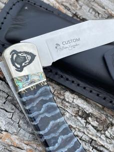 BUCK 110 ** BRIAN YELLOWHORSE CUSTOM MAMMOTH TOOTH AND ABALONE FOLDING HUNTER BUCK 110 ** BRIAN YELLOWHORSE CUSTOM MAMMOTH TOOTH AND ABALONE FOLDING HUNTER