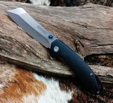 RoseCraft Blades Ogee Manual Flipper Knife RCM007 G10 Handles Stonewash D2 Upswept Cleaver Blade RoseCraft Blades Ogee Manual Flipper Knife RCM007 G10 Handles Stonewash D2 Upswept Cleaver Blade