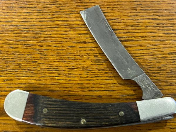 Parker-Edwards 1501D Ltd Ed Sowbellly Trapper w/Damascus Razor Blade & Parkerwood Scales USA A-9108 Parker-Edwards 1501D Ltd Ed Sowbellly Trapper w/Damascus Razor Blade & Parkerwood Scales USA A-9108