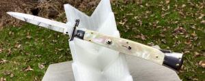 Frank B 11 inch Mother  of Pearl scales lock back Swingguard 