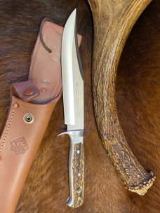 Puma Original Bowie, Genuine Stag, 116396, 103/RC, Handmade in Germany, Stainless Blade, Sheath Puma Original Bowie, Genuine Stag, 116396, 103/RC, Handmade in Germany, Stainless Blade, Sheath