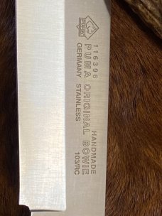 Puma Original Bowie, Genuine Stag, 116396, 103/RC, Handmade in Germany, Stainless Blade, Sheath Puma Original Bowie, Genuine Stag, 116396, 103/RC, Handmade in Germany, Stainless Blade, Sheath