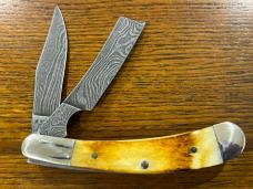 Parker-Edwards 1500D Ltd Ed Sowbellly Trapper w/Damascus Razor & Clip Blades & Honeybone Scales USA 