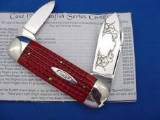 Case XX Classic Sunfish/Toenail Genuine Red Corn Cob Bone Knife With Dueling Elephant Etch Case XX Classic Sunfish/Toenail Genuine Red Corn Cob Bone Knife With Dueling Elephant Etch