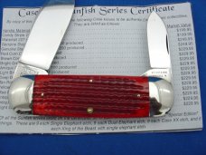 Case XX Classic Sunfish/Toenail Genuine Red Corn Cob Bone Knife With Dueling Elephant Etch Case XX Classic Sunfish/Toenail Genuine Red Corn Cob Bone Knife With Dueling Elephant Etch