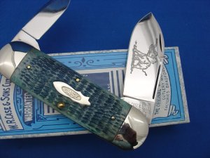 Case XX Classic Sunfish/Toenail  Genuine Blue Bone Knife With Elephant Etch Prototype 