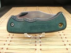 SCHRADE OLD TIMER 47OT "THE BEAST" LINER LOCK VINT. U.S.A. HARD RUBBER FINGER GROOVED POCKET KNIFE
